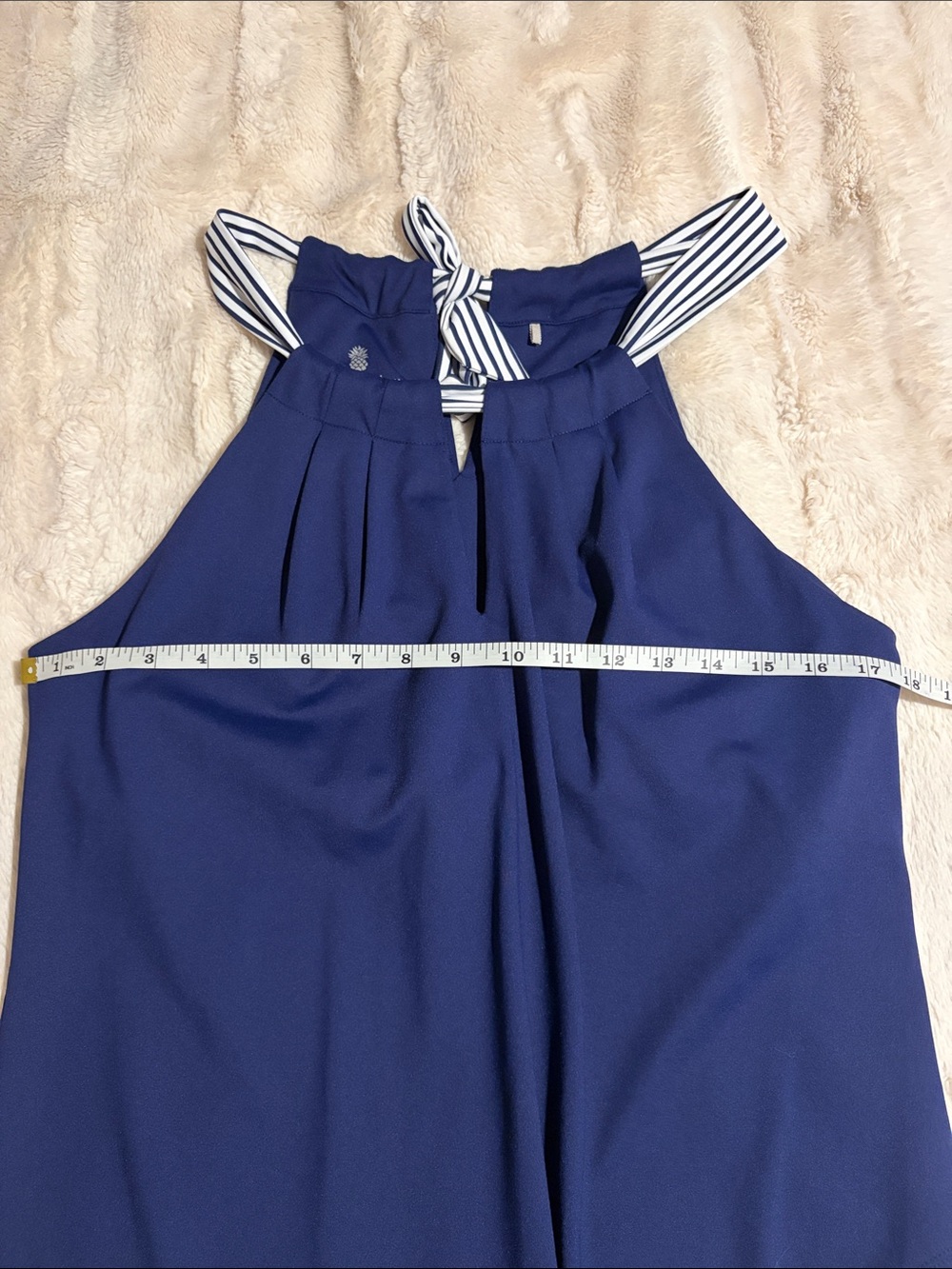 NEW- Tammy Bahama Navy Halter Striped Tie Neck Islandzone Summer/Beach/Active - Picture 6 of 8